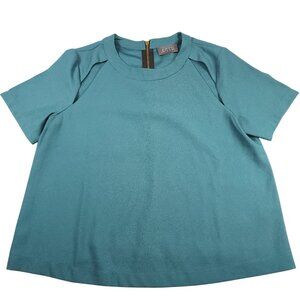 ASTR Cutout Raglan Sleeve Structured Blouse Teal Blue Size Small